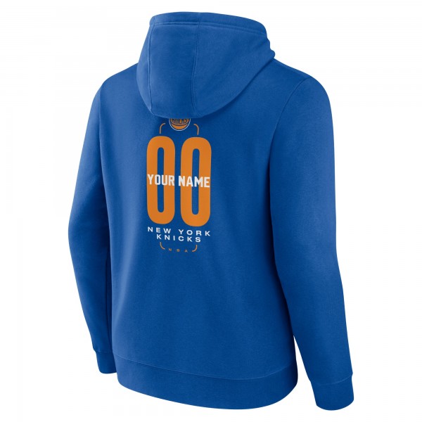 New York Knicks Blue Center Court Name & Number Custom Hoodie