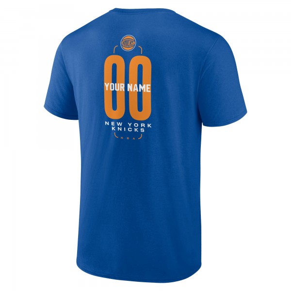 New York Knicks Blue Center Court Name & Number Custom T-Shirt
