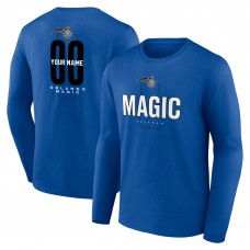 Orlando Magic Blue Center Court Name & Number Custom Long Sleeve T-Shirt