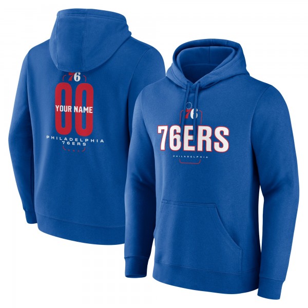 Philadelphia 76ers Royal Center Court Name & Number Custom Hoodie