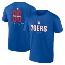 Philadelphia 76ers Royal Center Court Name & Number Custom T-Shirt