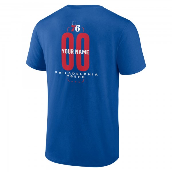 Philadelphia 76ers Royal Center Court Name & Number Custom T-Shirt