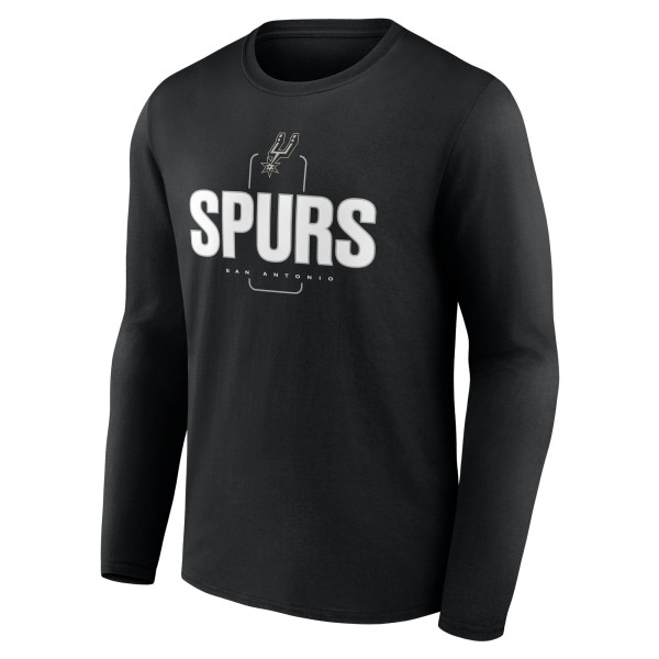 Именная футболка с длинным рукавом San Antonio Spurs Black Center Court Name & Number