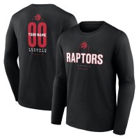 Toronto Raptors Black Center Court Name & Number Custom Long Sleeve T-Shirt