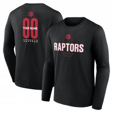 Toronto Raptors Black Center Court Name & Number Custom Long Sleeve T-Shirt