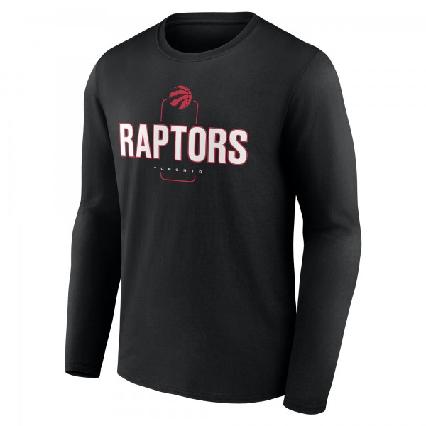 Toronto Raptors Black Center Court Name & Number Custom Long Sleeve T-Shirt