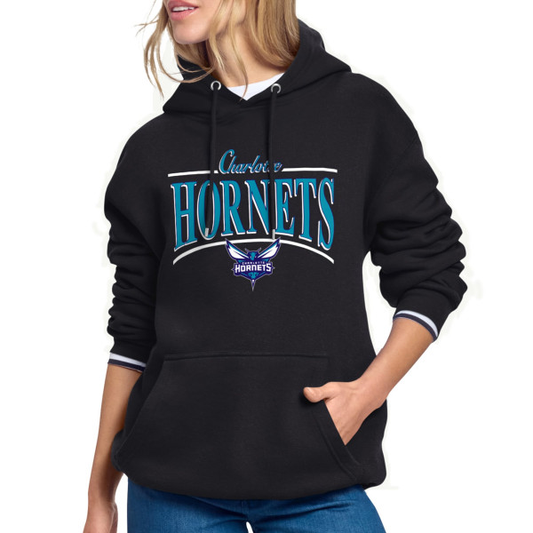 Женская толстовка Charlotte Hornets Starter Black Arch Stripe Fleece