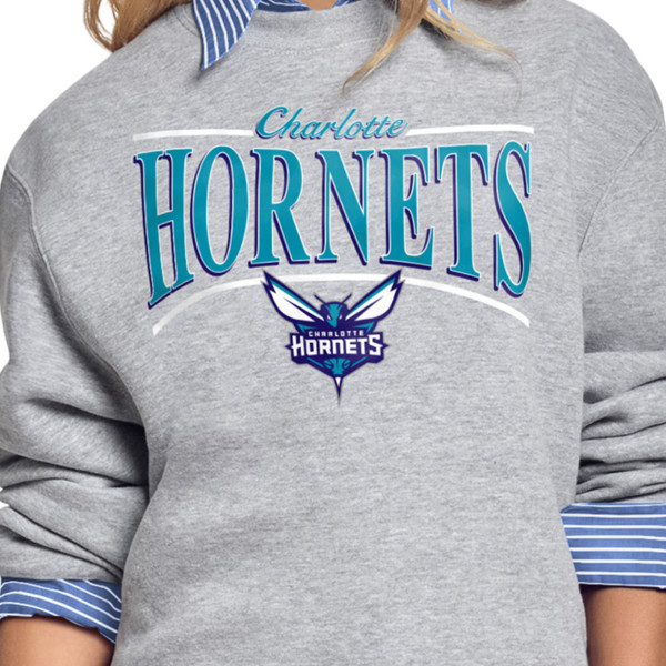 Женская свитшот Charlotte Hornets Starter Gray Arch Stripe Fleece
