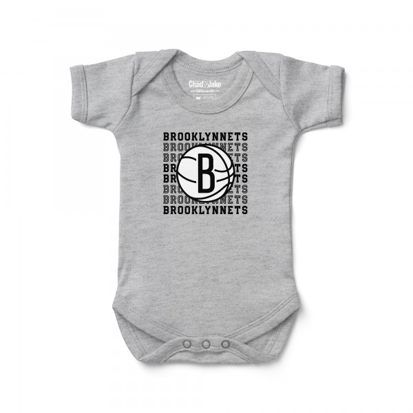Малышам Brooklyn Nets Chad & Jake Heather Gray Retro Bodysuit