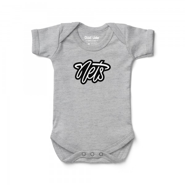 Малышам Brooklyn Nets Chad & Jake Heather Gray Secondary Graphic Bodysuit
