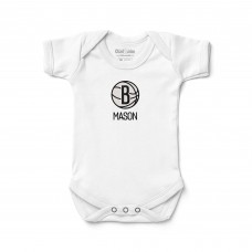 Малышам Brooklyn Nets Chad & Jake White Embroidered Personalized Bodysuit