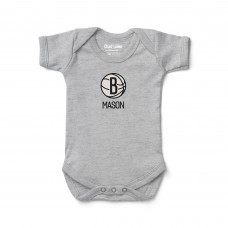 Малышам Brooklyn Nets Chad & Jake Heather Gray Embroidered Personalized Bodysuit