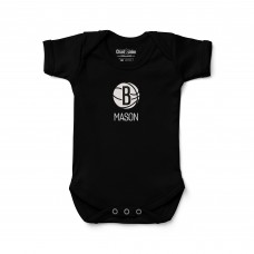 Малышам Brooklyn Nets Chad & Jake Black Embroidered Personalized Bodysuit