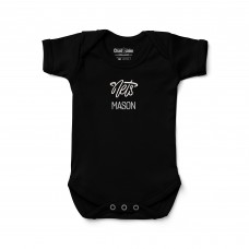 Малышам Brooklyn Nets Chad & Jake Black Embroidered Personalized Bodysuit