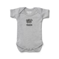 Малышам Brooklyn Nets Chad & Jake Heather Gray Embroidered Personalized Bodysuit
