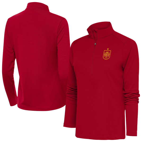 Женская Spain National Team Antigua Statement Half-Zip Pullover - Red