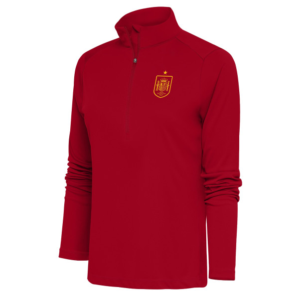Женская Spain National Team Antigua Statement Half-Zip Pullover - Red