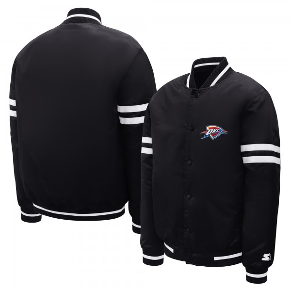 Куртка Подростковая Oklahoma City Thunder Starter Black Satin Full-Snap Varsity