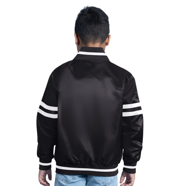 Подростковая San Antonio Spurs Starter Black Satin Full-Snap Varsity Jacket