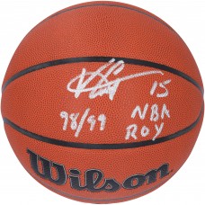 Vince Carter Toronto Raptors Autographed Fanatics Authentic Wilson Authentic Series Indoor/Outdoor Basketball with 98/99 NBA ROY Inscription