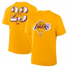 Футболка Los Angeles Lakers LeBron James Fanatics Gold In The Paint Name & Number