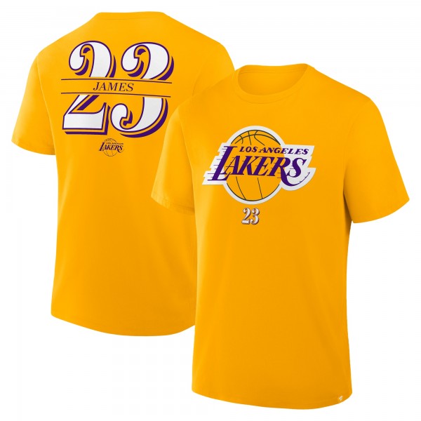 Футболка Los Angeles Lakers LeBron James Fanatics Gold In The Paint Name & Number