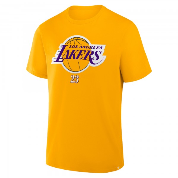 Футболка Los Angeles Lakers LeBron James Fanatics Gold In The Paint Name & Number