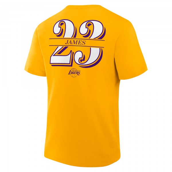 Футболка Los Angeles Lakers LeBron James Fanatics Gold In The Paint Name & Number
