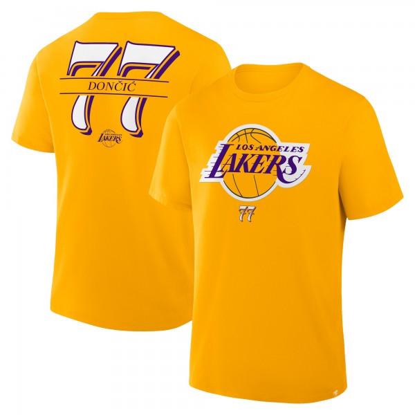 Футболка Los Angeles Lakers Luka Dončić Fanatics Gold In The Paint Name & Number