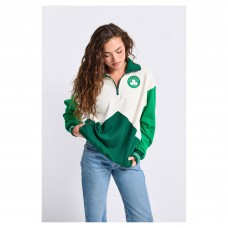 Unisex Boston Celtics Terez White Colorblock Quarter-Zip Pullover