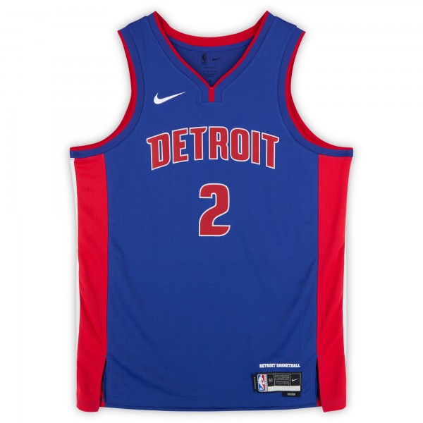 Cade Cunningham Detroit Pistons Autographed Fanatics Authentic Blue Nike Icon Edition Swingman Jersey with Motorcade Inscription - Signed in Silver Ink