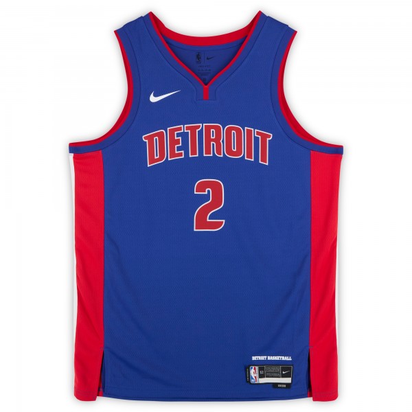 Cade Cunningham Detroit Pistons Autographed Fanatics Authentic Blue Nike Icon Edition Swingman Jersey with Motorcade Inscription - Signed in Black Ink