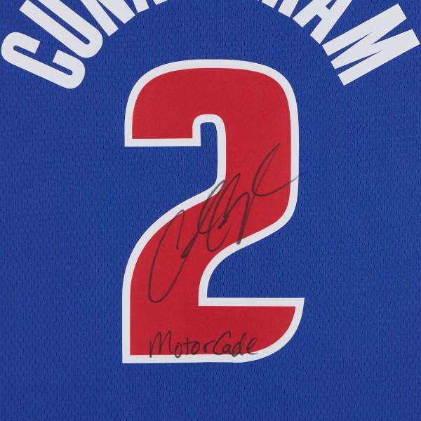 Cade Cunningham Detroit Pistons Autographed Fanatics Authentic Blue Nike Icon Edition Swingman Jersey with Motorcade Inscription - Signed in Black Ink