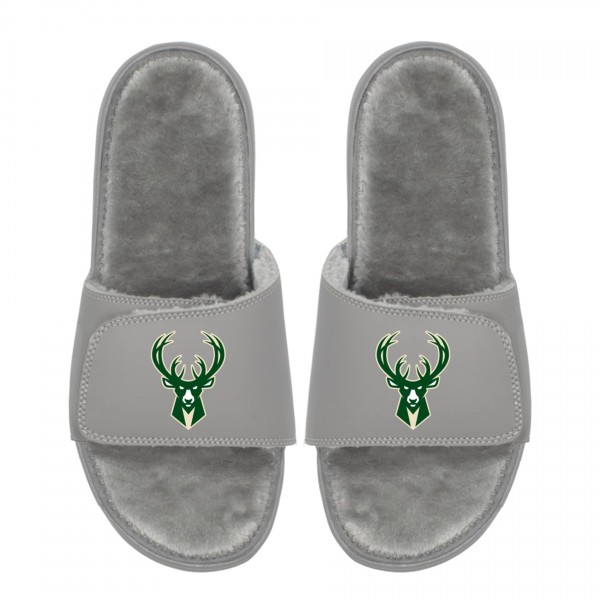 Unisex Milwaukee Bucks ISlide Logo Fur Slide Sandals