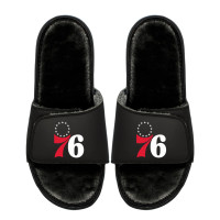 Unisex Philadelphia 76ers ISlide Logo Fur Slide Sandals