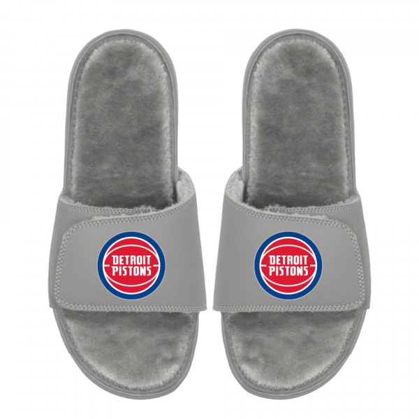 Unisex Detroit Pistons ISlide Logo Fur Slide Sandals