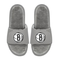 Unisex Brooklyn Nets ISlide Logo Fur Slide Sandals