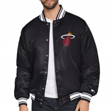Miami Heat Starter Black Triangle Full-Snap Varsity Jacket