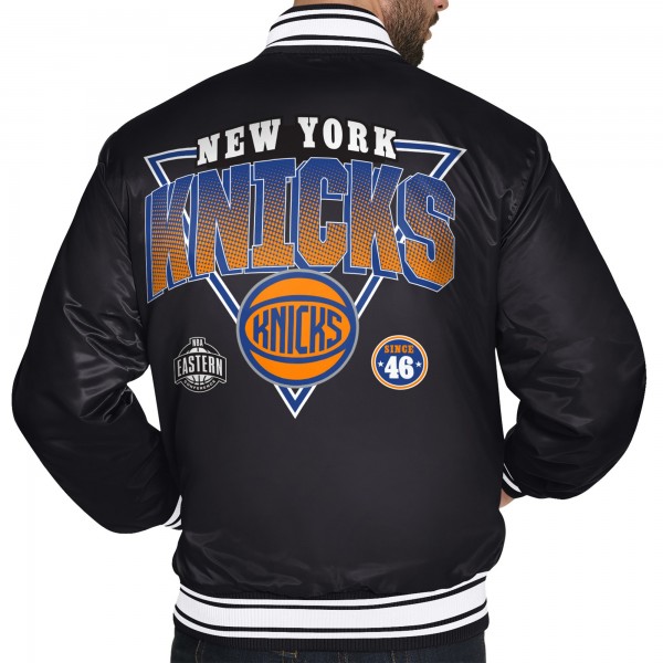 New York Knicks Starter Black Triangle Full-Snap Varsity Jacket