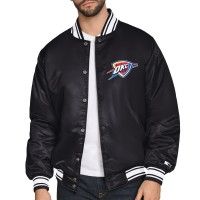 Куртка Oklahoma City Thunder Starter Black Triangle Full-Snap Varsity