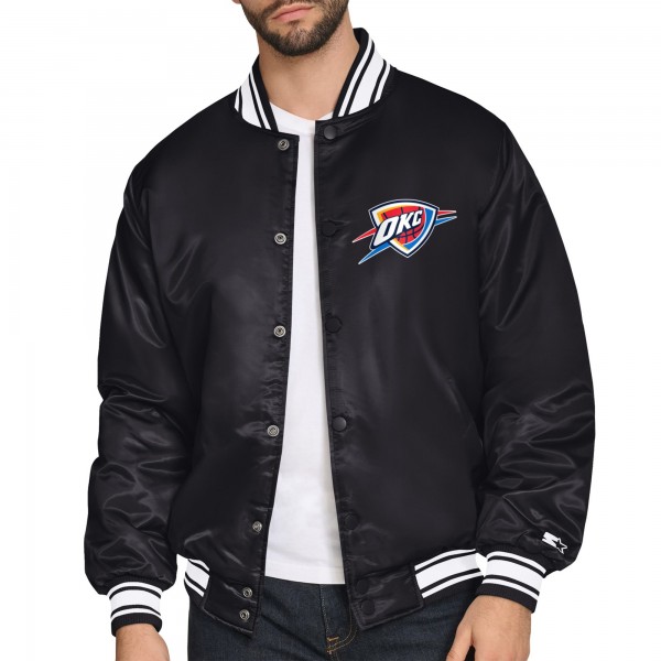 Куртка Oklahoma City Thunder Starter Black Triangle Full-Snap Varsity