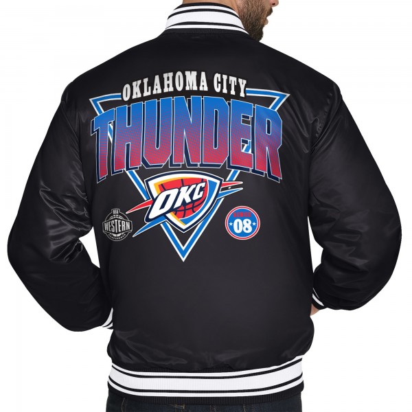 Куртка Oklahoma City Thunder Starter Black Triangle Full-Snap Varsity