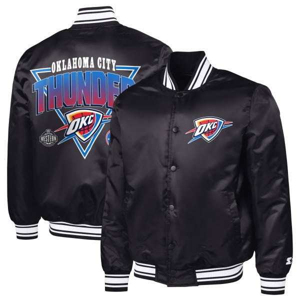 Куртка Oklahoma City Thunder Starter Black Triangle Full-Snap Varsity