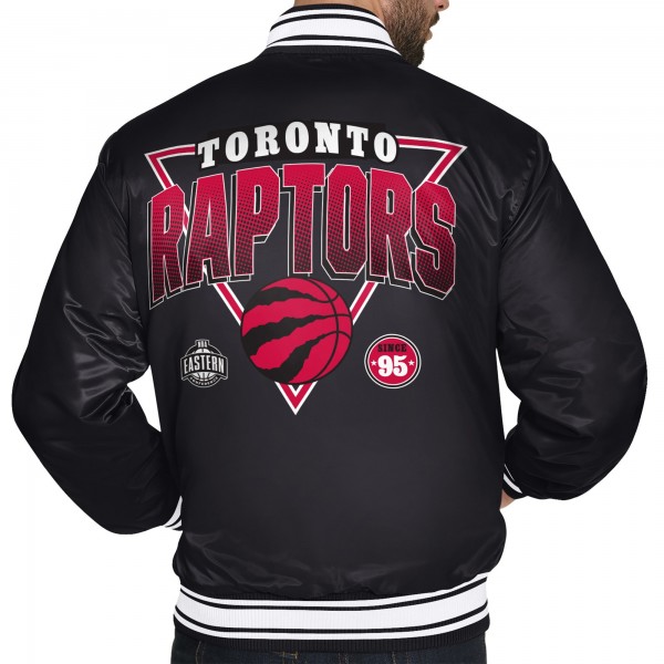 Toronto Raptors Starter Black Triangle Full-Snap Varsity Jacket