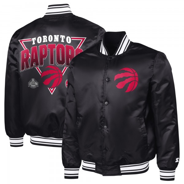 Toronto Raptors Starter Black Triangle Full-Snap Varsity Jacket