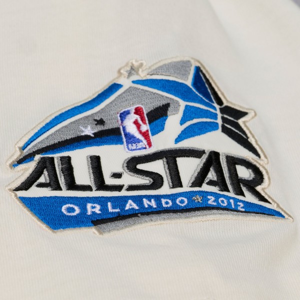 Orlando Magic Mitchell & Ness Cream Hardwood Classics Chainstitch Premium T-Shirt