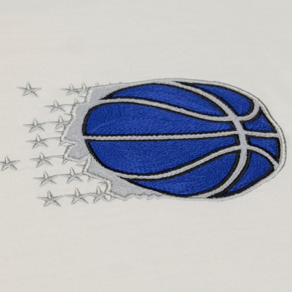 Orlando Magic Mitchell & Ness Cream Hardwood Classics Chainstitch Premium T-Shirt