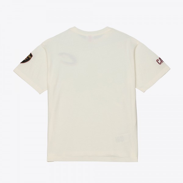 Cleveland Cavaliers Mitchell & Ness Cream Hardwood Classics Chainstitch Premium T-Shirt