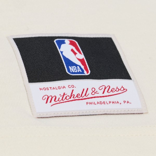 Boston Celtics Mitchell & Ness Cream Hardwood Classics Chainstitch Premium T-Shirt