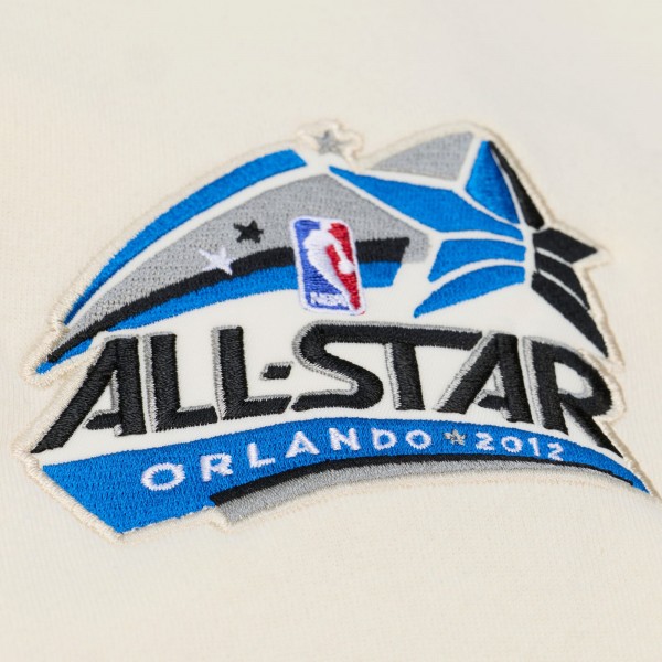 Orlando Magic Mitchell & Ness Cream Hardwood Classics Chainstitch Premium Fleece Hoodie